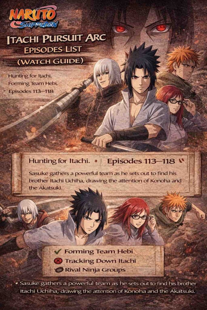 Itachi Pursuit Arc Episodes List