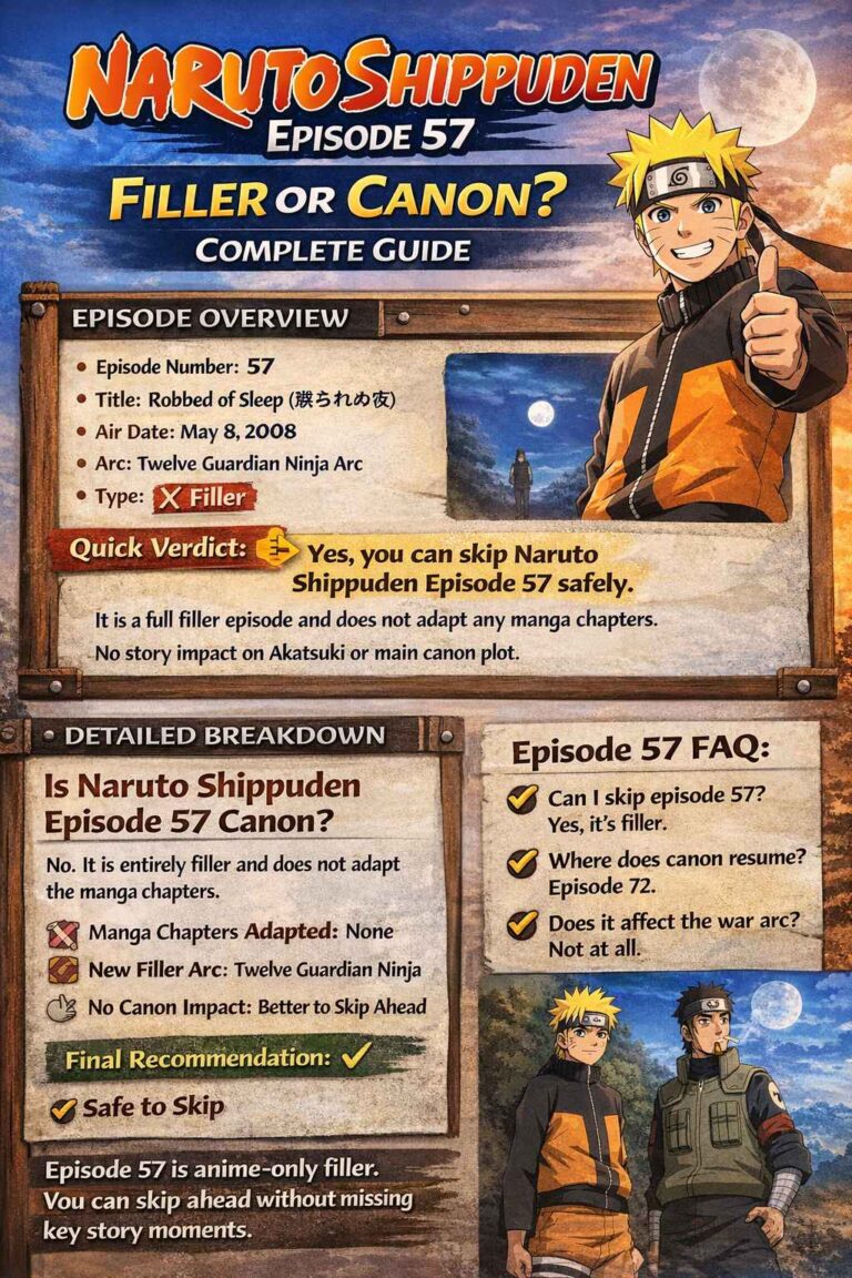 Naruto Shippuden episode 57 filler or canon