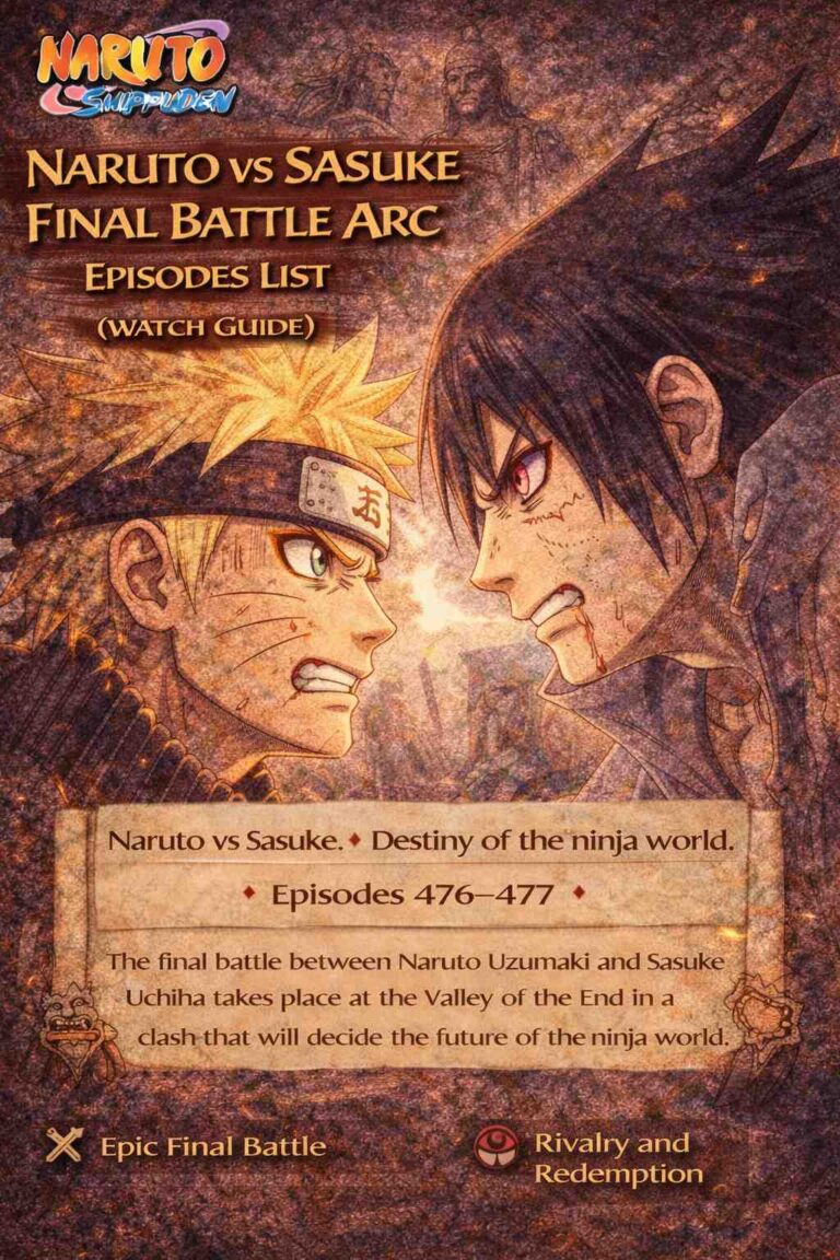 Naruto vs Sasuke Final Battle Arc Episodes